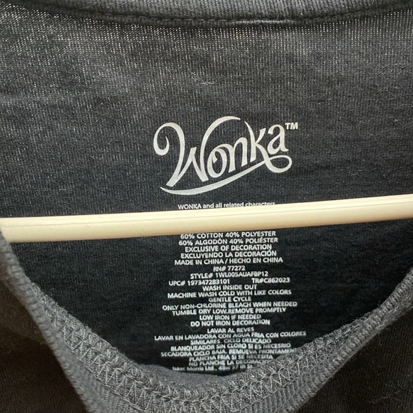 NWT Black Wonka Graphic Short Sleeve Tee Size S - Picture 3 of 7